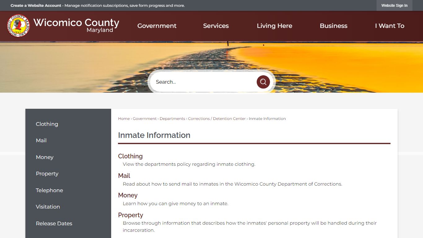 Inmate Information | Wicomico County, MD - Official Website